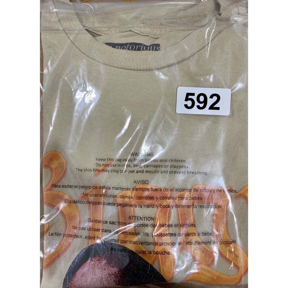 The Notorious B.I.G. Biggie Smalls Tan Graphic Short Sleeve T Shirt Mens Medium - Picture 5 of 5